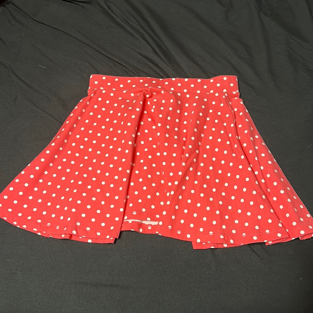 Pink and white Polka-Dotted Flowy Skirt